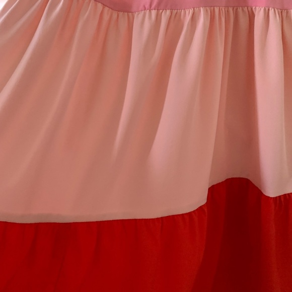 Entro Tiered Babydoll Mini Dress Size Small Red Pink - Picture 5 of 7